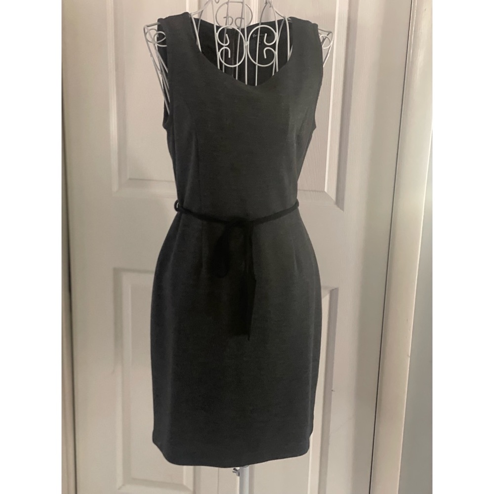 Sleeveless Belted Sheath Work Dress | Tailored Business Professional M